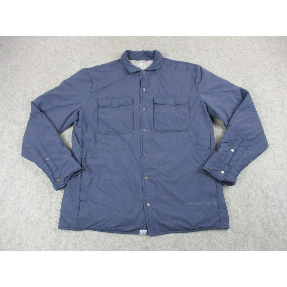 Johnnie-O Shirt Mens Small Blue Snap Button Quilted Featherweight Shacket
